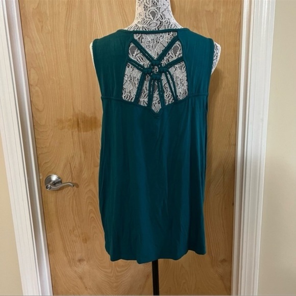 Market & Spruce Teal Lace-Back Tank Top – Size XL - NWT - Picture 6 of 8
